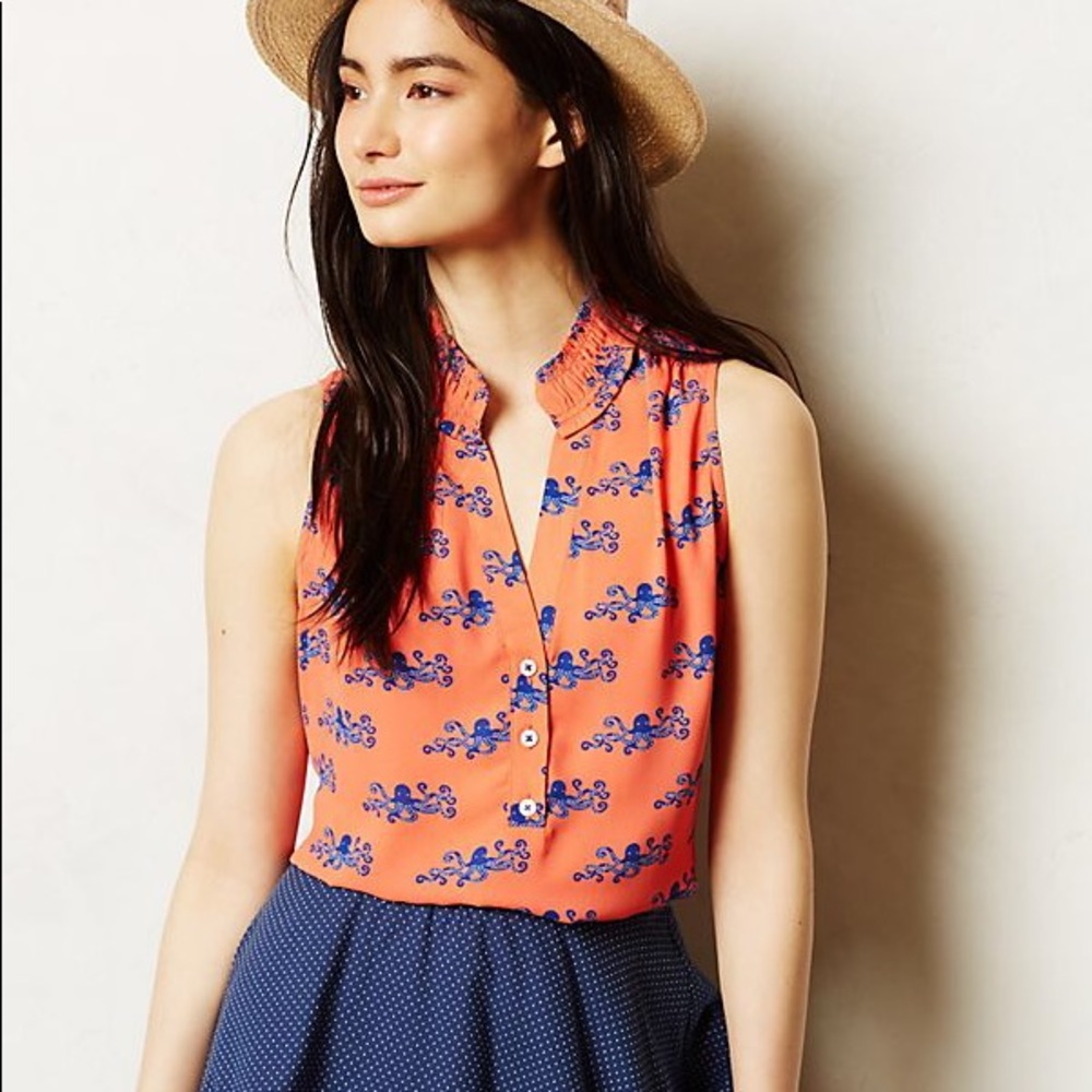 Anthropologie Maeve “Octopus Fitz” Top SZ 4